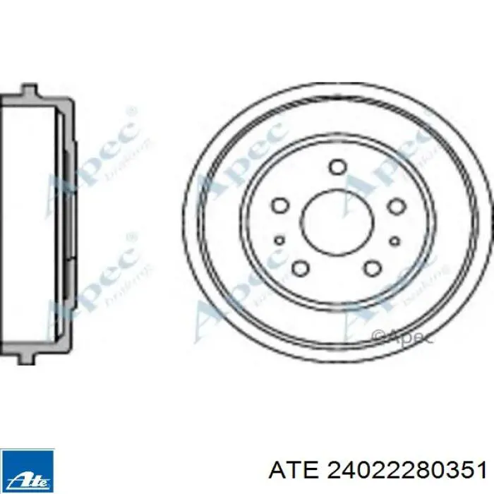 Барабан гальмівний задній ATE 24022280351 ціна, від 44.18 USD
