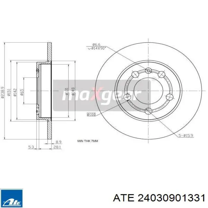 Задні дискові гальма ATE 24030901331 ціна, від 21.72 USD