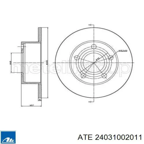Задні дискові гальма ATE 24031002011 ціна, від 23.63 USD