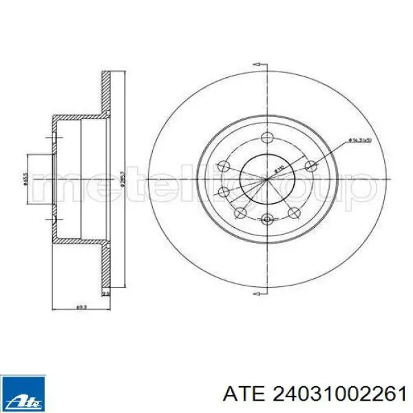 Задні дискові гальма ATE 24031002261 ціна, від 31.30 USD