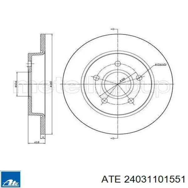 Задні дискові гальма ATE 24031101551 ціна, від 30.21 USD