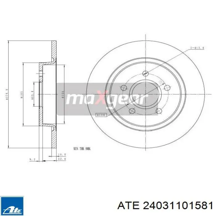 Задні дискові гальма ATE 24031101581 ціна, від 33.47 USD