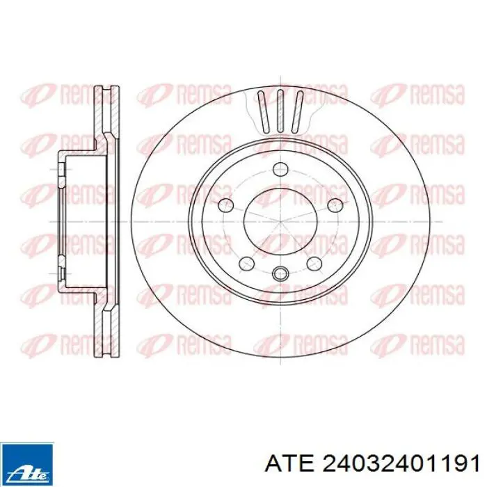Диск переднього гальма ATE 24032401191 ціна, від 46.50 USD