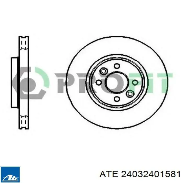 Диск переднього гальма ATE 24032401581 ціна, від 38.33 USD