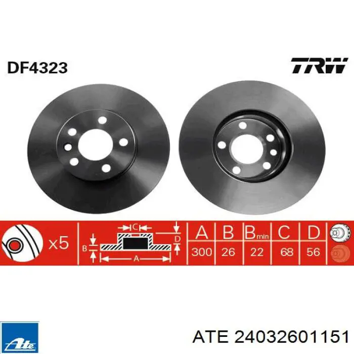 24032601151 ATE диск гальмівний передній