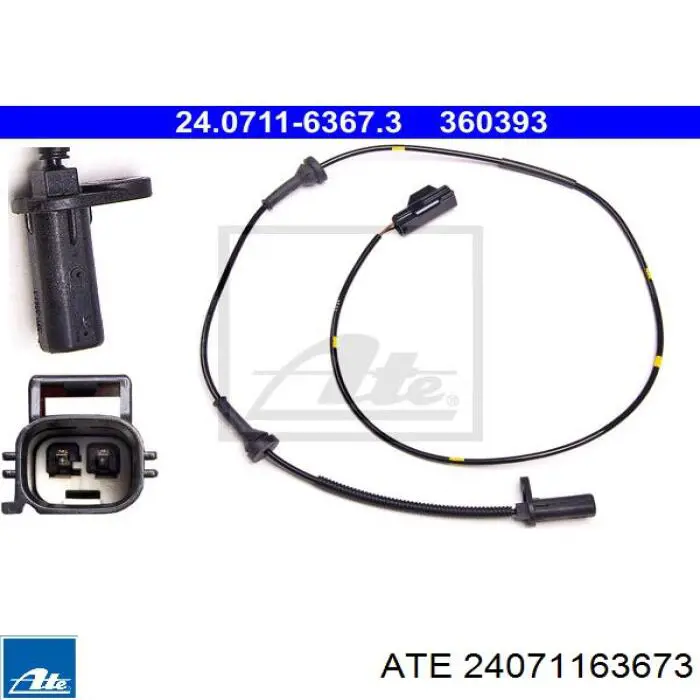 Датчик АБС (ABS) передній, правий 24071163673 ATE