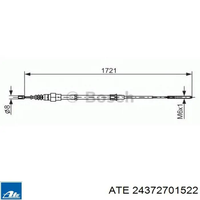 Трос ручного гальма задній, правий/лівий ATE 24372701522 ціна, від 8.13 USD