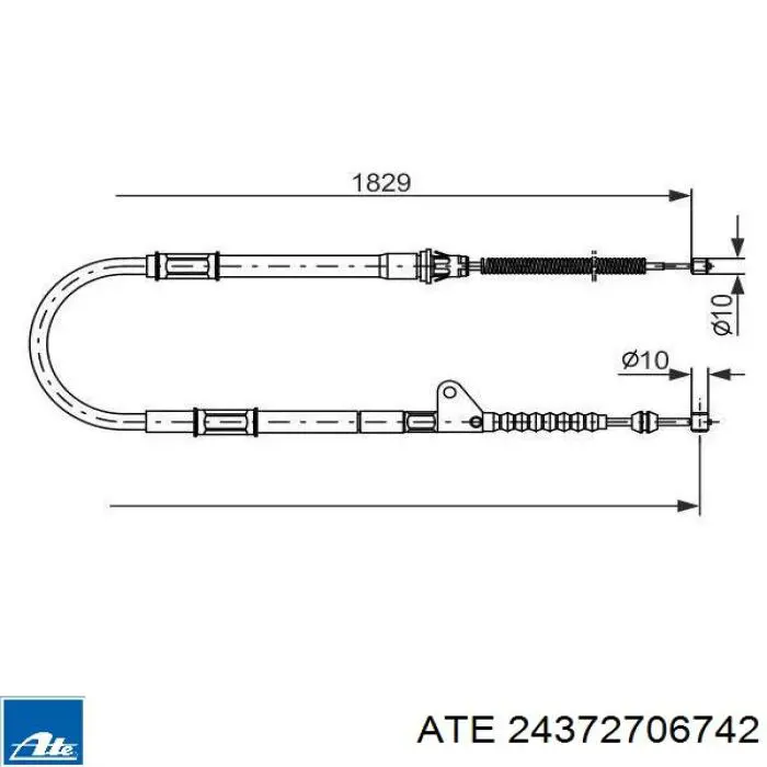 Трос ручного гальма передній 24372706742 ATE