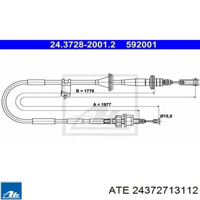 Трос ручного гальма задній, правий/лівий 108964 Febi
