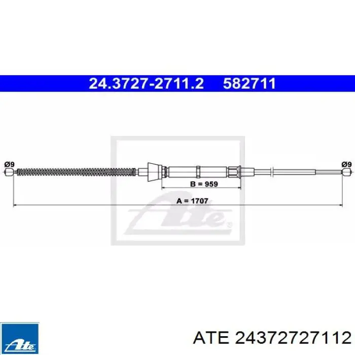 Трос ручного гальма задній, правий/лівий Triscan 8140291166 ціна, від 12.91 USD