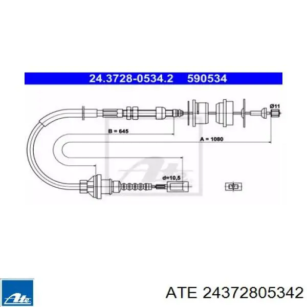 Трос зчеплення 24372805342 ATE