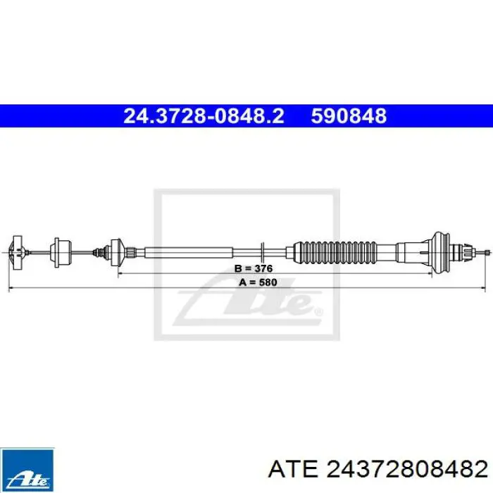 Трос зчеплення 24372808482 ATE