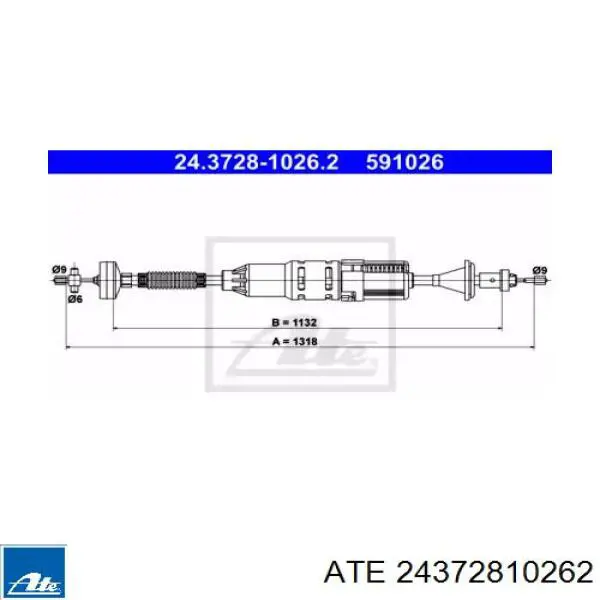 Трос зчеплення ATE 24372810262 ціна, від 32.84 USD