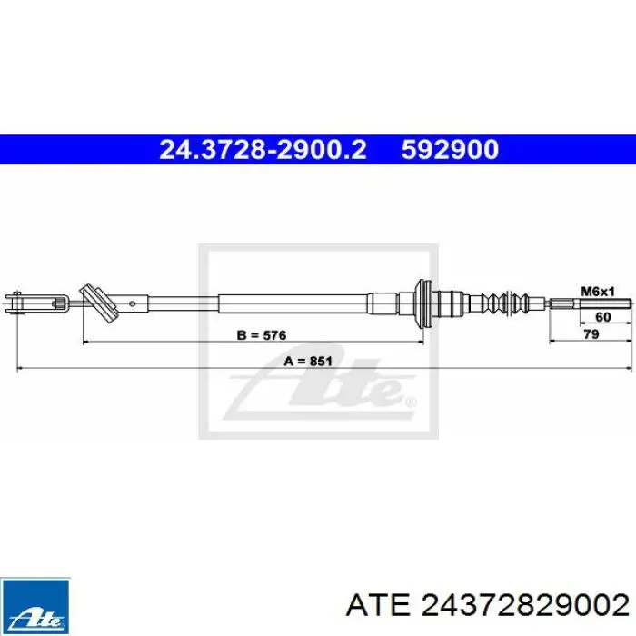 Трос зчеплення 24372829002 ATE