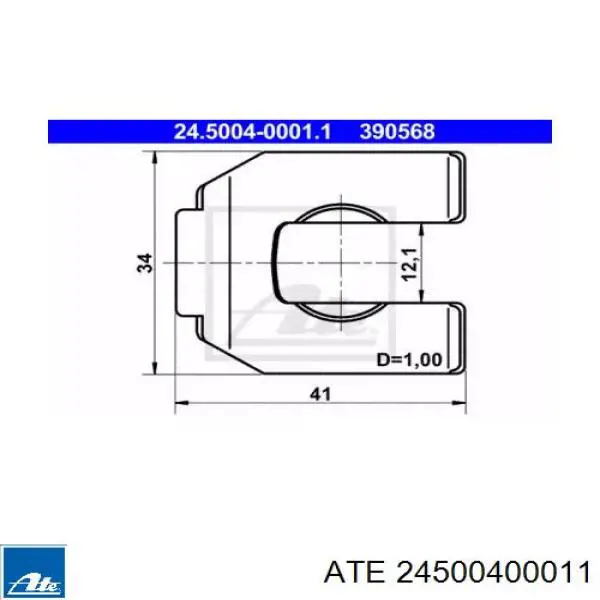 24500400011 ATE Скоба гальмівної трубки