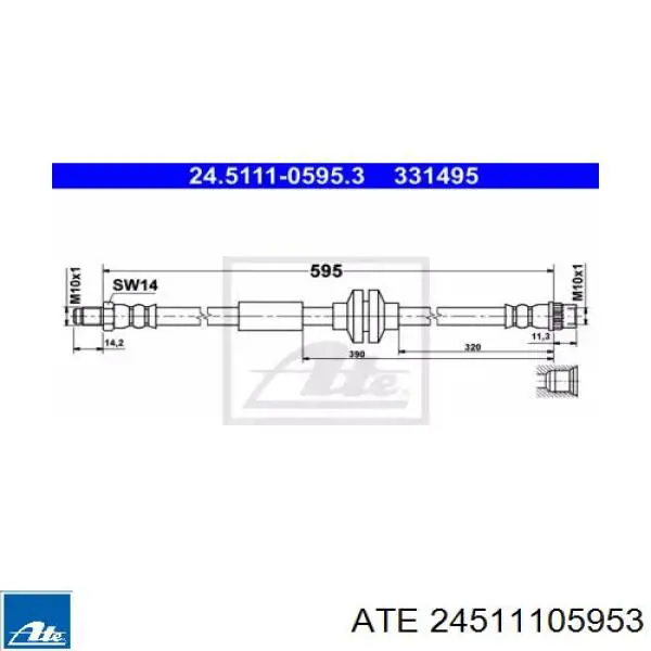 Шланг гальмівний задній 462102638R Renault (RVI)
