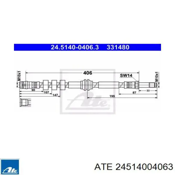 Шланг гальмівний задній Brembo T85162 ціна, від 7.31 USD
