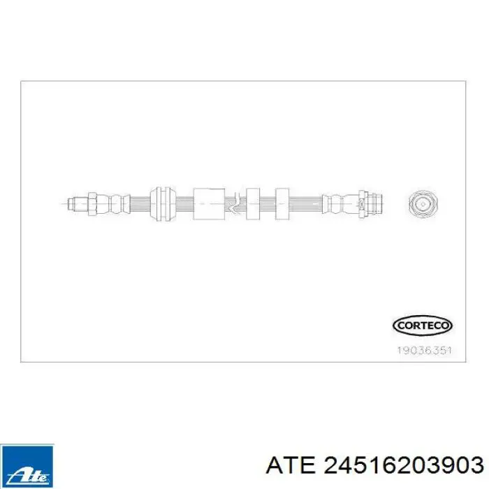 Шланг гальмівний передній ATE 24516203903 ціна, від 12.89 USD