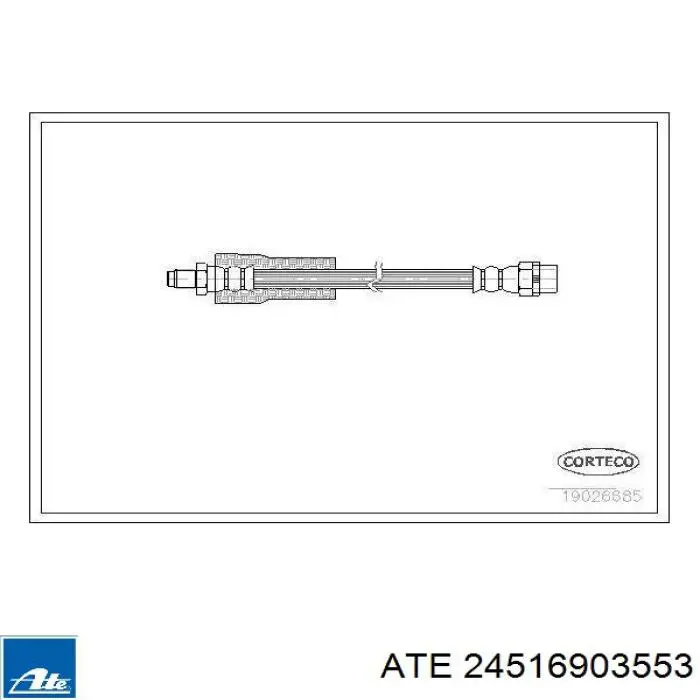 Шланг гальмівний передній ATE 24516903553 ціна, від 10.52 USD