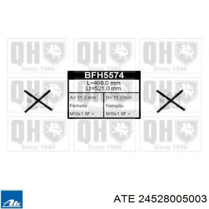 Шланг гальмівний задній ATE 24528005003 ціна, від 8.52 USD