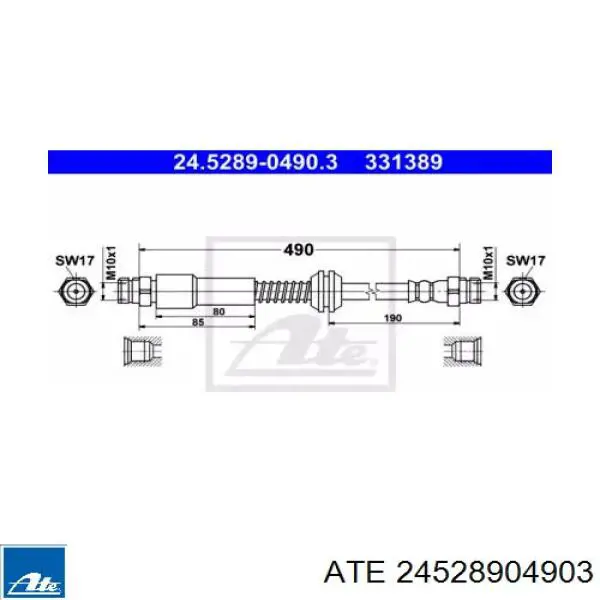 Шланг гальмівний передній Brembo T85164 ціна, від 7.20 USD