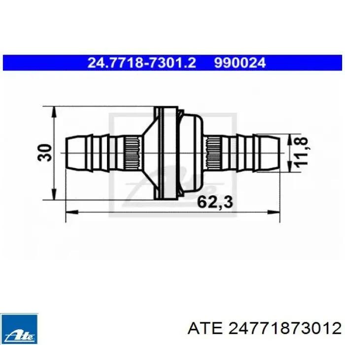 Клапан гальмівної системи ATE 24771873012 ціна, від 5.68 USD