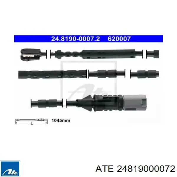 Купити 24819000072 ATE Датчик зносу гальмівних колодок, задній
