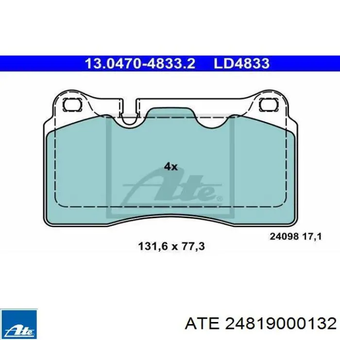 Купити 24819000132 ATE Датчик зносу гальмівних колодок
