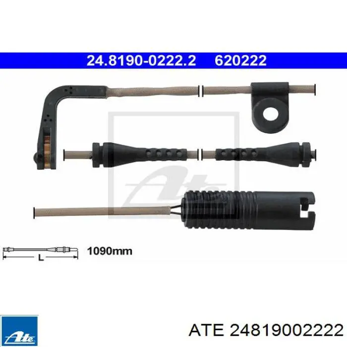 Датчик зносу гальмівних колодок, задній 24819002222 ATE