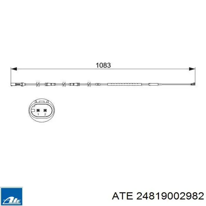 Сигналізатор знос гальмівних колодок ATE 24819002982 ціна, від 15.34 USD