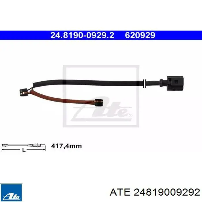 Сигналізатор знос гальмівних колодок ATE 24819009292 ціна, від 6.68 USD