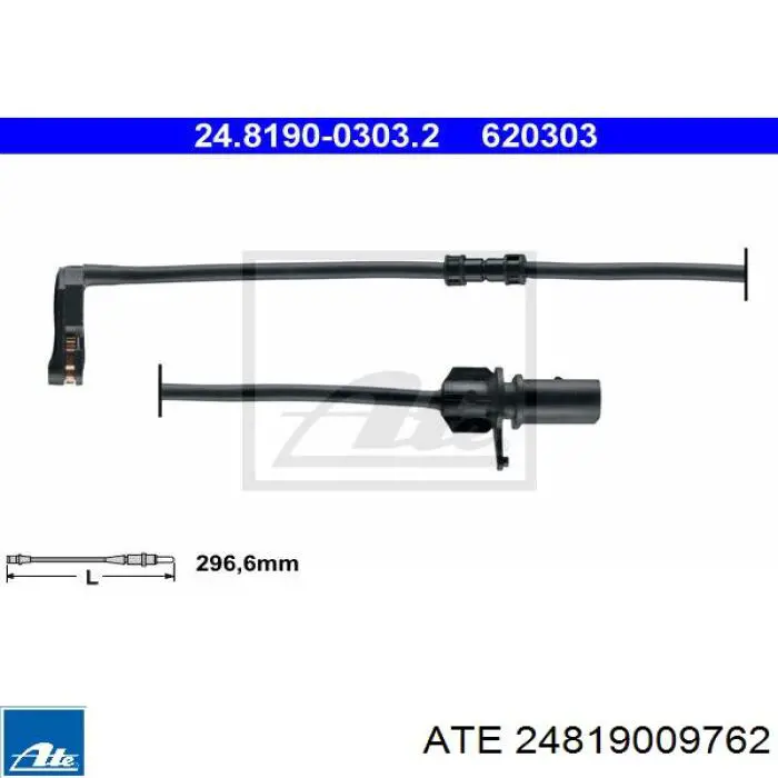 Сигналізатор знос гальмівних колодок ATE 24819009762 ціна, від 15.52 USD