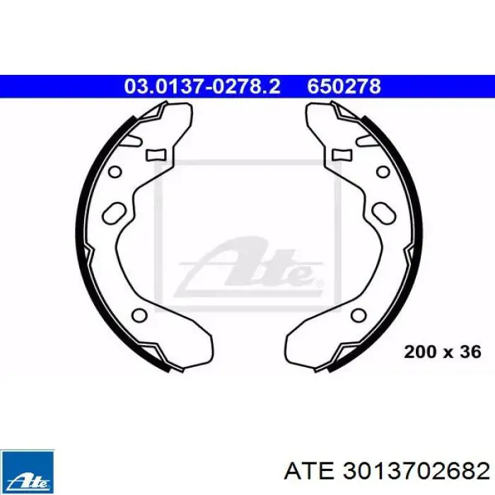 Колодки гальмові задні, барабанні ATE 3013702682 ціна, від 16.60 USD