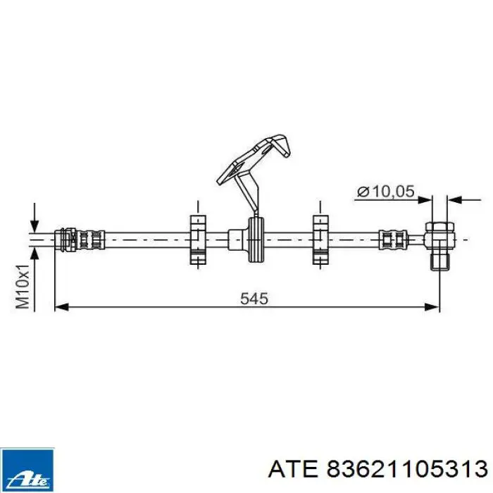 Шланг гальмівний передній, правий Mercedes A1634202148 ціна, від 27.22 USD