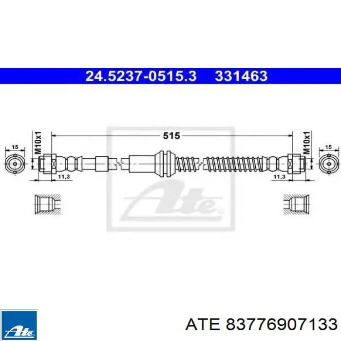 Шланг гальмівний передній Brembo T65006 ціна, від 7.73 USD