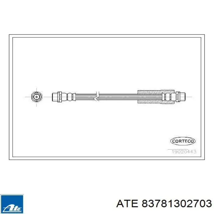 Шланг гальмівний передній 83781302703 ATE