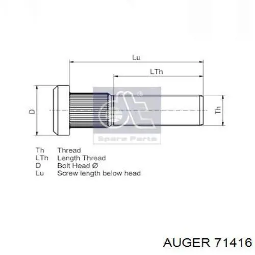 Колісний болт Auger 71416 ціна, від 3.70 USD