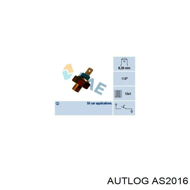 Датчик температури охолоджуючої рідини AS2016 Autlog
