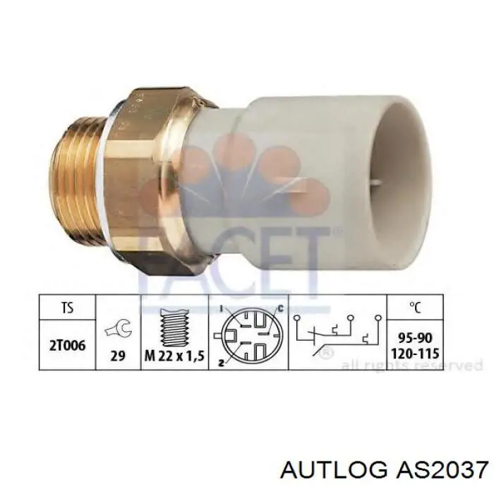 AS2037 Autlog термо-датчик включення вентилятора радіатора
