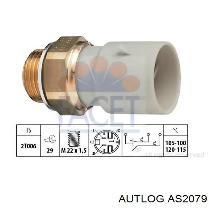 AS2079 Autlog термо-датчик включення вентилятора радіатора