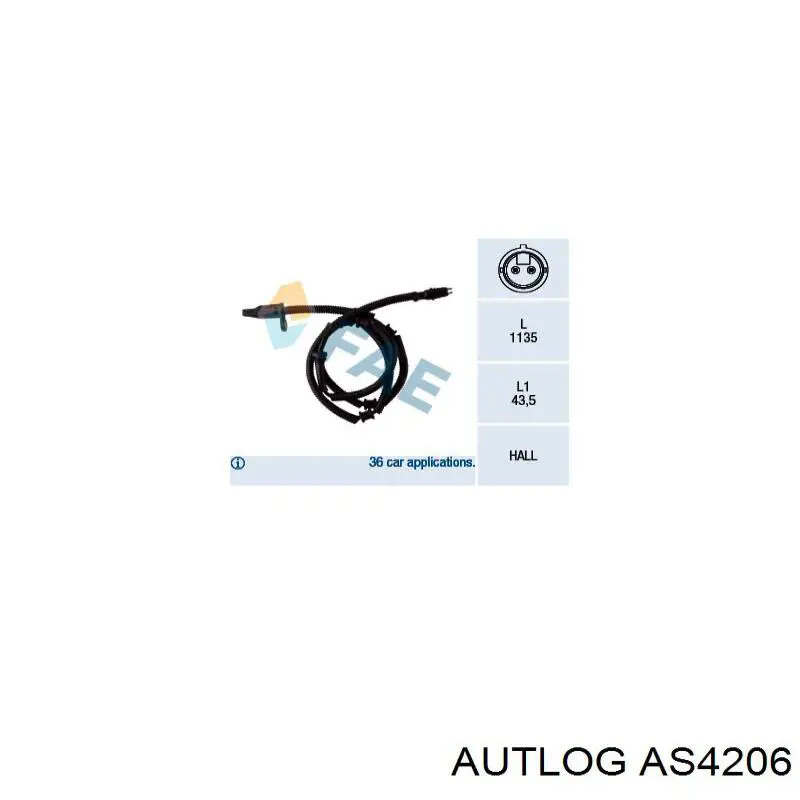 Купити AS4206 Autlog Датчик АБС (ABS) задній