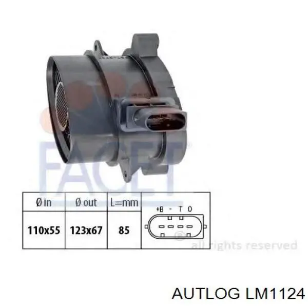 Датчик масової витрати повітря Autlog LM1124 ціна, від 58.63 USD