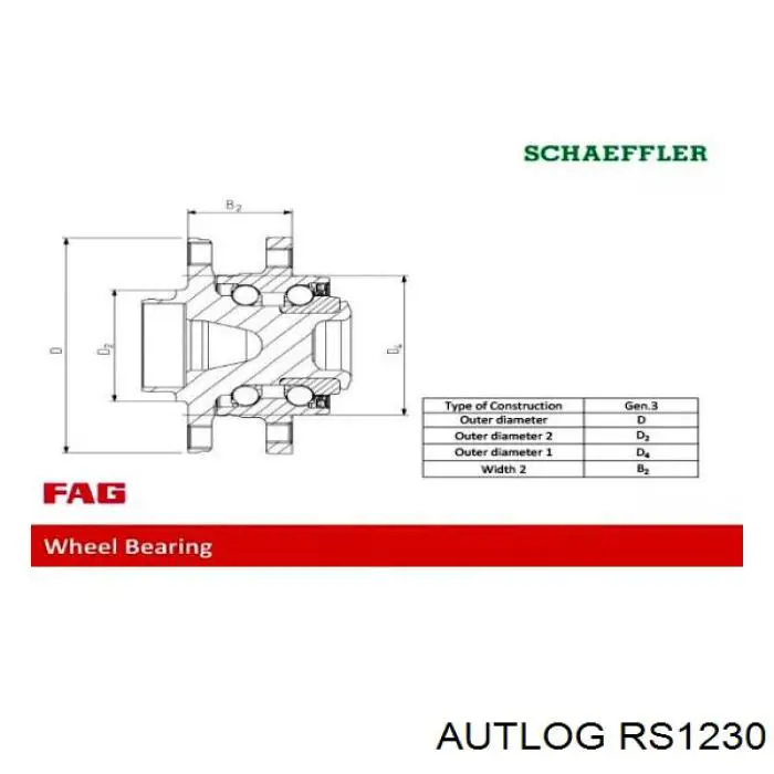 Купити RS1230 Autlog Підшипник ступиці колеса