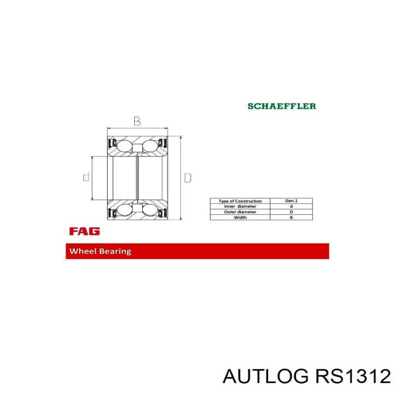 Купити RS1312 Autlog Підшипник ступиці передньої