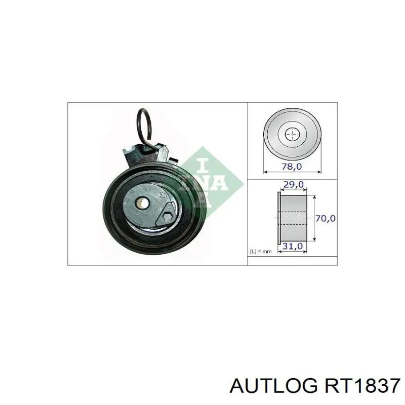 Ролик натяжителя ременя газорозподілу Autlog RT1837 ціна, від 21.04 USD