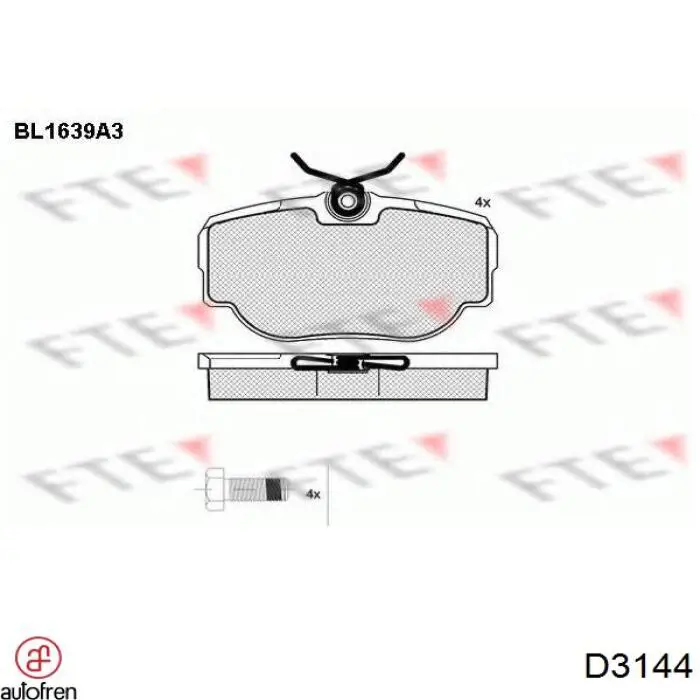 Ремкомплект заднього гальмівного циліндру Autofren D3144 ціна, від 4.54 USD