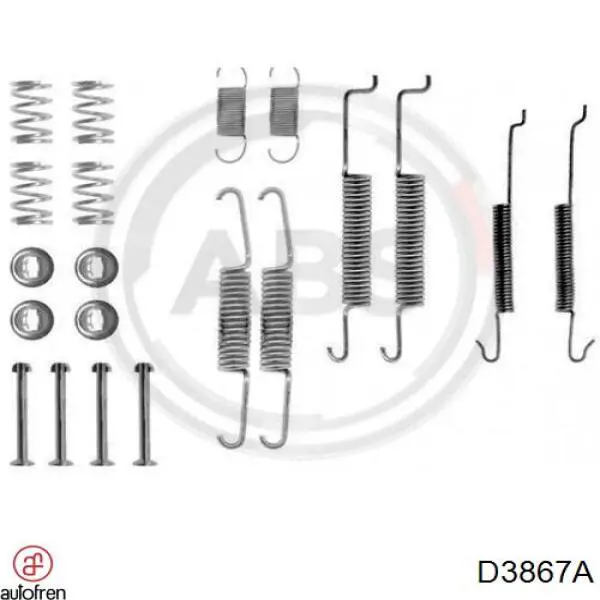 D3867A Autofren монтажний комплект задніх барабанних колодок