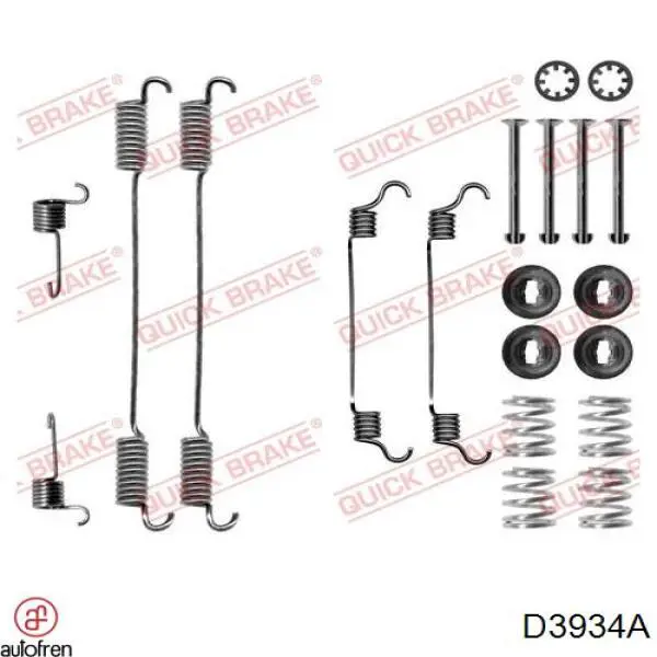 Монтажний комплект задніх барабанних колодок D3934A Autofren