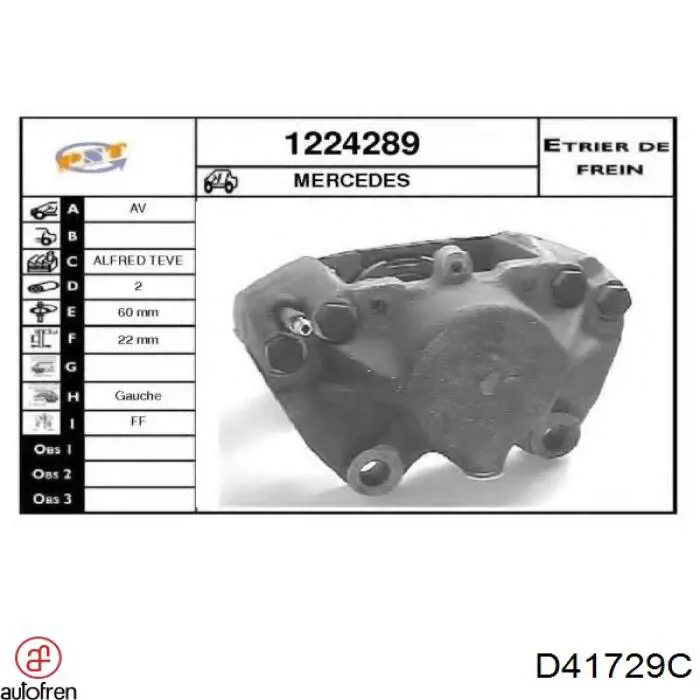 Купити D41729C Autofren Ремкомплект переднього супорту