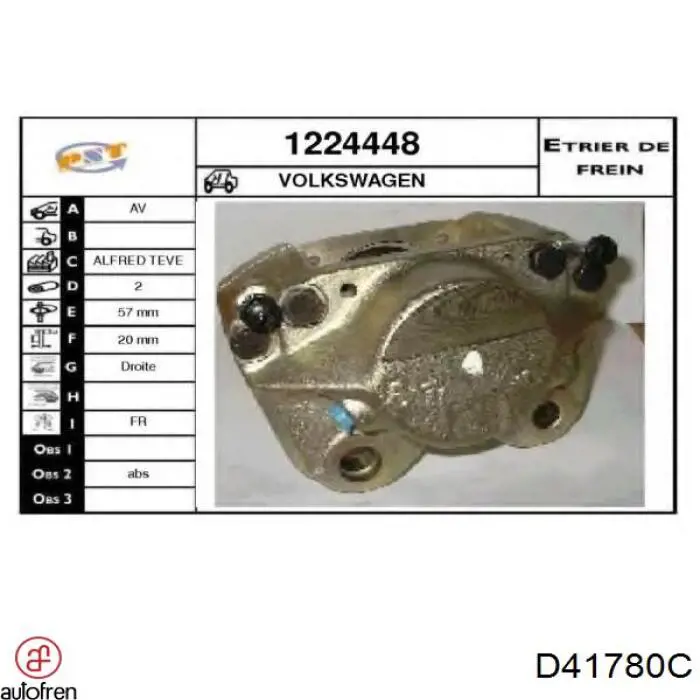 Купити D41780C Autofren Ремкомплект переднього супорту